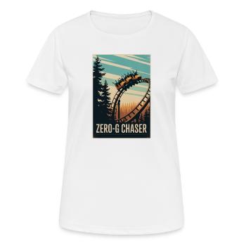 Chasseur en apesanteur | Sensation des montagnes russes - T-shirt respirant Femme - blanc - Devant - AI Model Female 172 dark (172cm)