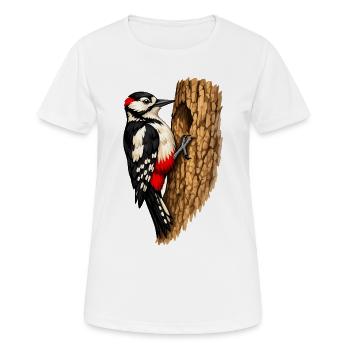 Pic dans un arbre - T-shirt respirant Femme - blanc - Devant - AI Model Female 172 dark (172cm)