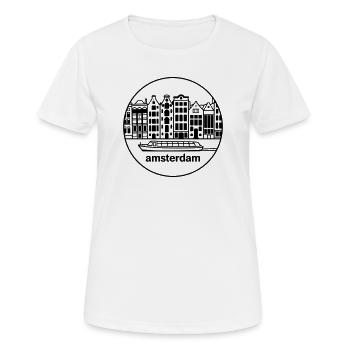 Amsterdam - T-shirt respirant Femme - blanc - Devant - AI Model Female 172 dark (172cm)