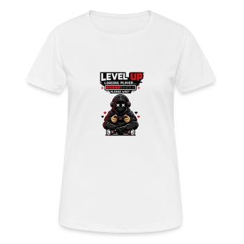 Level Up Pixel Hero lädt - Frauen T-Shirt atmungsaktiv - Weiß - Vorne - AI Model Female 172 dark (172cm)