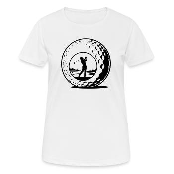 Golfball - Frauen T-Shirt atmungsaktiv - Weiß - Vorne - AI Model Female 172 dark (172cm)