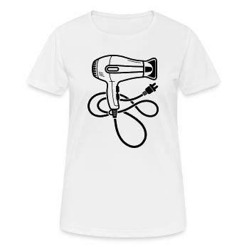 Sèche-cheveux pour salon de coiffure - T-shirt respirant Femme - blanc - Devant - AI Model Female 172 dark (172cm)