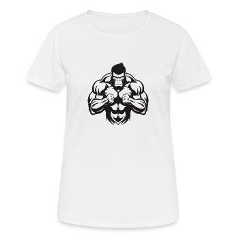 Musculation Gorilla - T-shirt respirant Femme - blanc - Devant - AI Model Female 172 dark (172cm)
