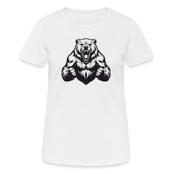 Grizzly Bär Muskeln - Frauen T-Shirt atmungsaktiv - Weiß - Vorne - AI Model Female 172 dark (172cm)