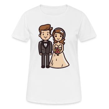 Couple Wedding Bride Groom - Women's Breathable T-Shirt - white - Front - AI Model Female 172 dark (172cm)
