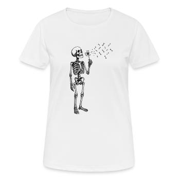 Skeleton blows dandelion motif - Women's Breathable T-Shirt - white - Front - AI Model Female 172 dark (172cm)
