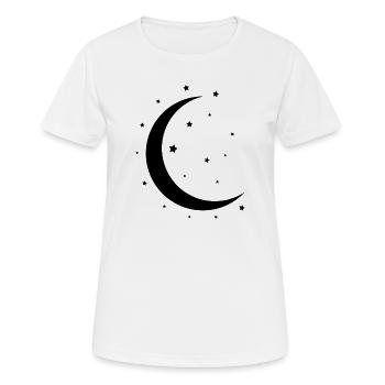Crescent Moon and Stars - Women's Breathable T-Shirt - white - Front - AI Model Female 172 dark (172cm)