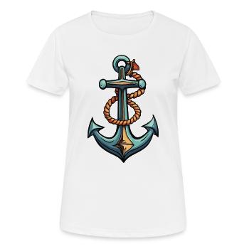 Conception de l’ancre - T-shirt respirant Femme - blanc - Devant - AI Model Female 172 dark (172cm)