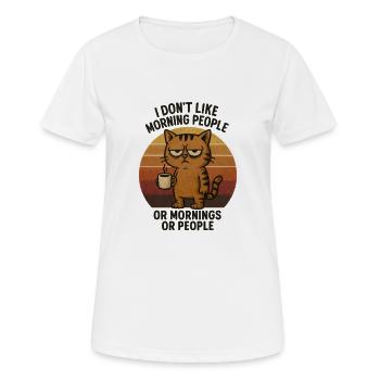 Je n’aime pas les gens du matin - T-shirt respirant Femme - blanc - Devant - AI Model Female 172 dark (172cm)