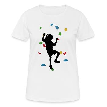 Kletterwand-Mädchen - Frauen T-Shirt atmungsaktiv - Weiß - Vorne - AI Model Female 172 dark (172cm)