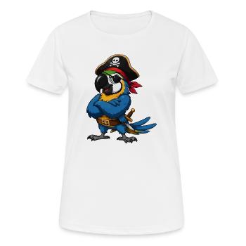 Oiseau pirate avec cache-œil - T-shirt respirant Femme - blanc - Devant - AI Model Female 172 dark (172cm)