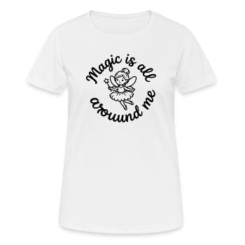 Fee - Frauen T-Shirt atmungsaktiv - Weiß - Vorne - AI Model Female 172 dark (172cm)