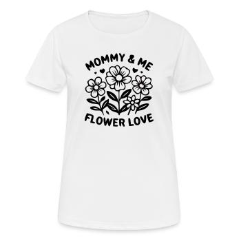 Mommy and Me Blumen Partnerlook - Frauen T-Shirt atmungsaktiv - Weiß - Vorne - AI Model Female 172 dark (172cm)