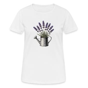 Lavendel in einer Gießkanne - Frauen T-Shirt atmungsaktiv - Weiß - Vorne - AI Model Female 172 dark (172cm)