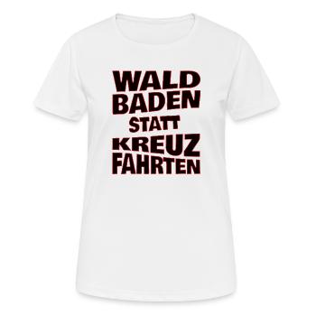 Waldbaden statt Kreuzfahrten - schwarz - Frauen T-Shirt atmungsaktiv - Weiß - Vorne - AI Model Female 172 dark (172cm)