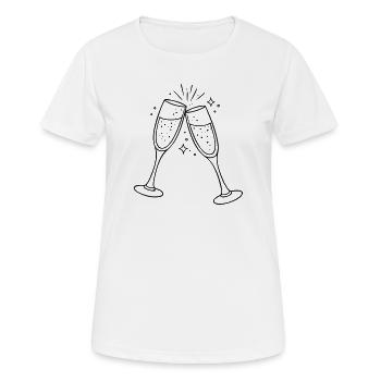 Sektglaeser Clipart - T-shirt respirant Femme - blanc - Devant - AI Model Female 172 dark (172cm)