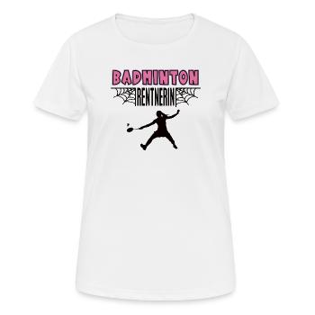 Badminton Pensioner Retirement Badminton Female - Women's Breathable T-Shirt - white - Front - AI Model Female 172 dark (172cm)