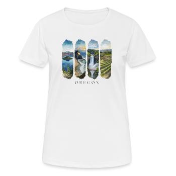 Oregon Travel – Pazifik & Cascades Natur Design - Frauen T-Shirt atmungsaktiv - Weiß - Vorne - AI Model Female 172 dark (172cm)