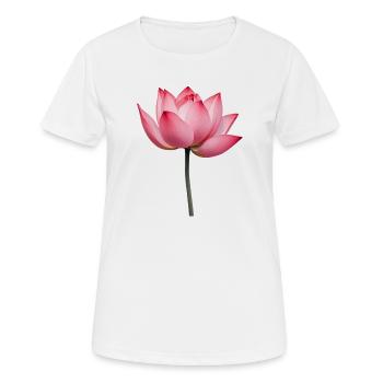 Lotusblume Seerose - Frauen T-Shirt atmungsaktiv - Weiß - Vorne - AI Model Female 172 dark (172cm)
