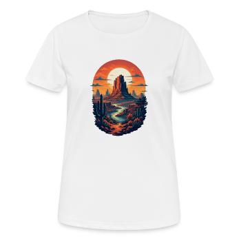 Canyon au coucher de soleil - T-shirt respirant Femme - blanc - Devant - AI Model Female 172 dark (172cm)