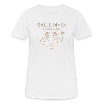 Malle Diven Beach Club Flamingo Mallorca Party  - Frauen T-Shirt atmungsaktiv - Weiß - Vorne - AI Model Female 172 dark (172cm)