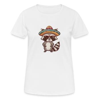 Waschbär Lustig Sombrero - Frauen T-Shirt atmungsaktiv - Weiß - Vorne - AI Model Female 172 dark (172cm)