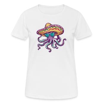 Octopus Funny Sombrero - Women's Breathable T-Shirt - white - Front - AI Model Female 172 dark (172cm)