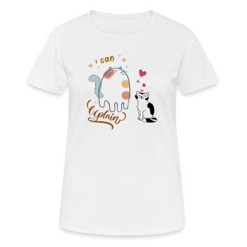 Ich kann erklären  - Frauen T-Shirt atmungsaktiv - Weiß - Vorne - AI Model Female 172 dark (172cm)