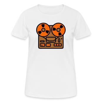 Tonbandgerät Audio Podcast Studio - Frauen T-Shirt atmungsaktiv - Weiß - Vorne - AI Model Female 172 dark (172cm)