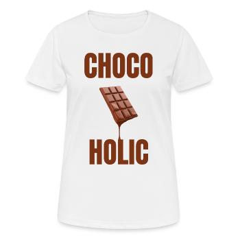 Amour chocolaté accro au chocolat - T-shirt respirant Femme - blanc - Devant - AI Model Female 172 dark (172cm)