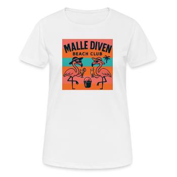 Malle Diven Beach Club Flamingo Mallorca Party - Women's Breathable T-Shirt - white - Front - AI Model Female 172 dark (172cm)