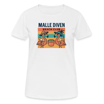 Malle Diven Beach Club Flamingo Mallorca Party  - Frauen T-Shirt atmungsaktiv - Weiß - Vorne - AI Model Female 172 dark (172cm)