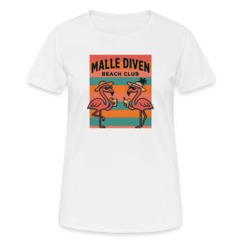 Malle Diven Beach Club Flamingo Mallorca Party  - Frauen T-Shirt atmungsaktiv - Weiß - Vorne - AI Model Female 172 dark (172cm)