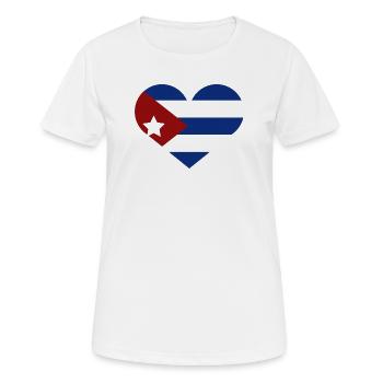 Drapeau cubain en forme de cœur - T-shirt respirant Femme - blanc - Devant - AI Model Female 172 dark (172cm)