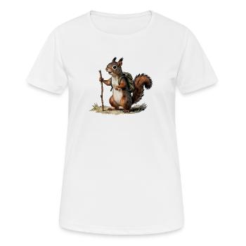 Vintage Squirrel Hiker Naturalist - Women's Breathable T-Shirt - white - Front - AI Model Female 172 dark (172cm)