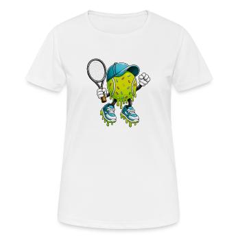 Humour de terrain de joueur de balle de tennis dégoulinant - T-shirt respirant Femme - blanc - Devant - AI Model Female 172 dark (172cm)