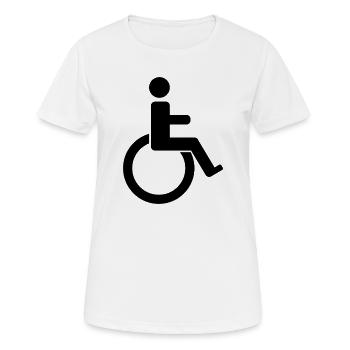 Panneau de handicap - T-shirt respirant Femme - blanc - Devant - AI Model Female 172 dark (172cm)