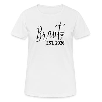 Fiançailles de mariage - Mariée 2026 - T-shirt respirant Femme - blanc - Devant - AI Model Female 172 dark (172cm)