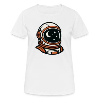 Astronaut am Nachthimmel - Frauen T-Shirt atmungsaktiv - Weiß - Vorne - AI Model Female 172 dark (172cm)