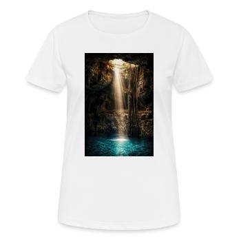 Poutres de grotte et bassin azur - T-shirt respirant Femme - blanc - Devant - AI Model Female 172 dark (172cm)