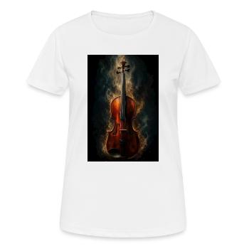 Lumière du violon enflammé - T-shirt respirant Femme - blanc - Devant - AI Model Female 172 dark (172cm)