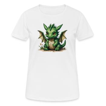 Little Green Baby Dragon - Women's Breathable T-Shirt - white - Front - AI Model Female 172 dark (172cm)