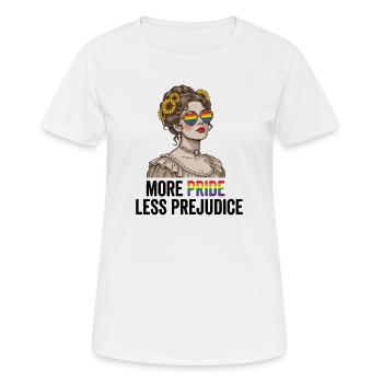 Mois de la fierté LGBTQ - Plus de fierté, moins de préjugés - T-shirt respirant Femme - blanc - Devant - AI Model Female 172 dark (172cm)