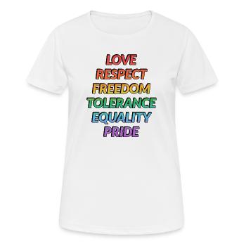 Gay pride values in rainbow colours - Women's Breathable T-Shirt - white - Front - AI Model Female 172 dark (172cm)