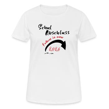 Schulabschluss Zukunft ist jetzt  - Frauen T-Shirt atmungsaktiv - Weiß - Vorne - AI Model Female 172 dark (172cm)