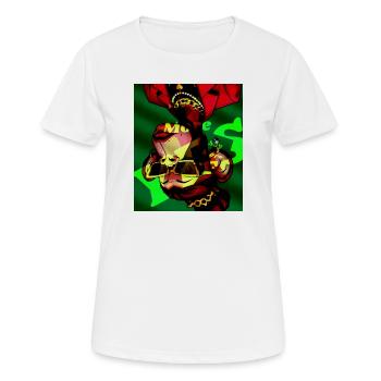 Geometrischer Neon-Tierkopf mit Sonnenbrille - Frauen T-Shirt atmungsaktiv - Weiß - Vorne - AI Model Female 172 dark (172cm)