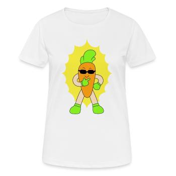 Sympa carotte - T-shirt respirant Femme - blanc - Devant - AI Model Female 172 dark (172cm)