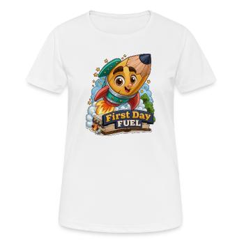 Crayon fusée carburant du premier jour - T-shirt respirant Femme - blanc - Devant - AI Model Female 172 dark (172cm)