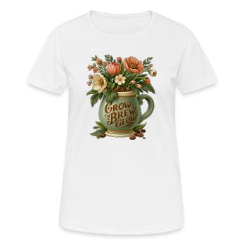 Cultiver Brew Glow Mug Flora - T-shirt respirant Femme - blanc - Devant - AI Model Female 172 dark (172cm)