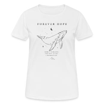 Espoir éternel - Design noir de baleine inoublié - T-shirt respirant Femme - blanc - Devant - AI Model Female 172 dark (172cm)